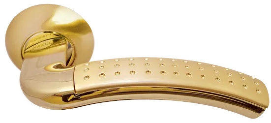 ПАЛАЦЦО, ручка дверная MH-02P SG/GP, цвет мат.золото/золото,с перфорацией фото купить Краснодар