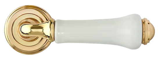 UMBERTO, ручка дверная MH-41-CLASSIC PG/W, цвет - золото/белый фото купить в Краснодаре