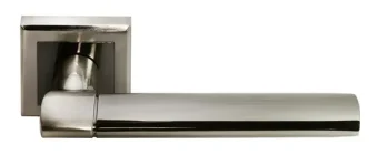 AGBAR, ручка дверная MH-21 SN/BN-S, на квадратной накладке, цвет - бел. никель/черн. никель