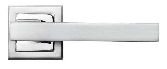 PIQUADRO, ручка дверная MH-37 SC/CP-S, на квадратной накладке, цвет - мат.хром/хром фото купить в Краснодаре