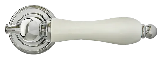 MART, ручка дверная MH-42-CLASSIC PC/W, цвет- хром/белый фото купить в Краснодаре