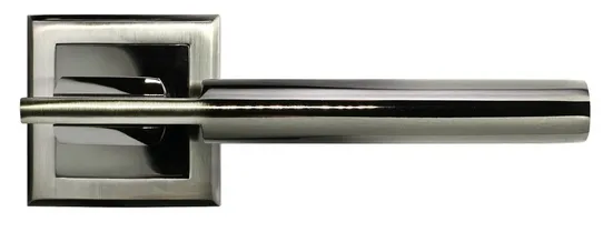 УПОЕНИЕ, ручка дверная MH-13 SN/BN-S, на квадратной накладке, цвет - бел. никель/черн. никель фото купить в Краснодаре