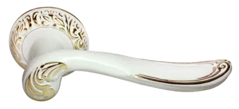 GIUSEPPE, ручка дверная MH-22-CLP W/PG, цвет - белая эмаль/золото