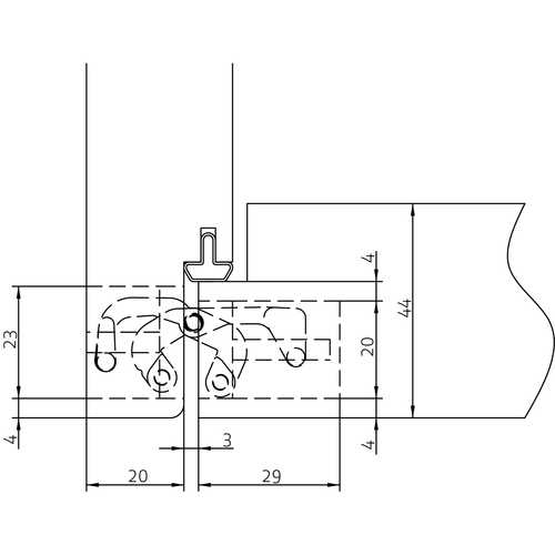 HH-19 B, скрытая петля, цвет - черный фото фурнитура Краснодар