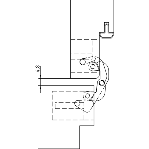 HH-19 B, скрытая петля, цвет - черный фото дверная фурнитура Краснодар