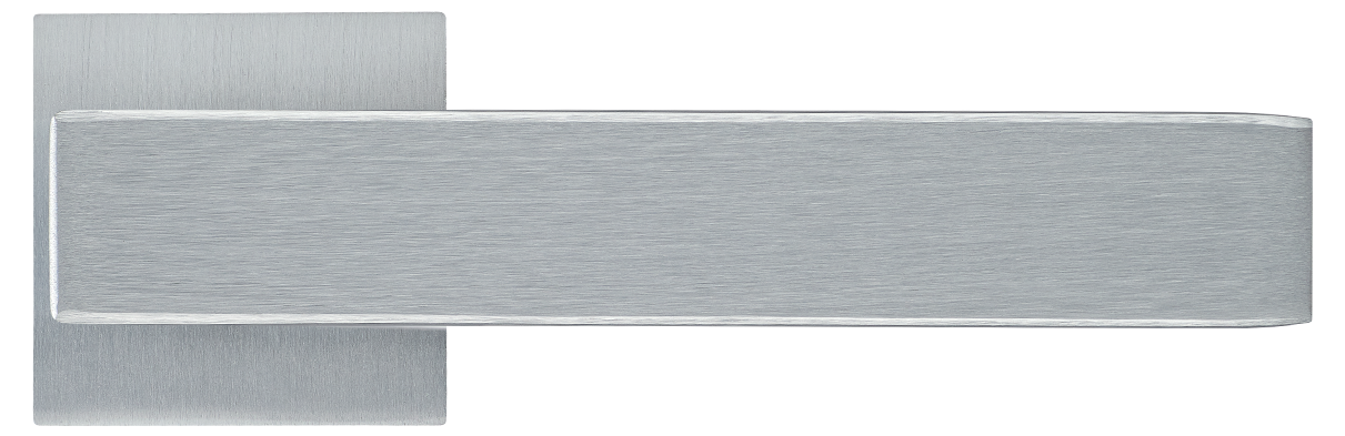LOT ручка дверная  на квадратной розетке 6 мм, MH-56-S6 SSC, цвет - супер матовый хром фото купить в Краснодаре