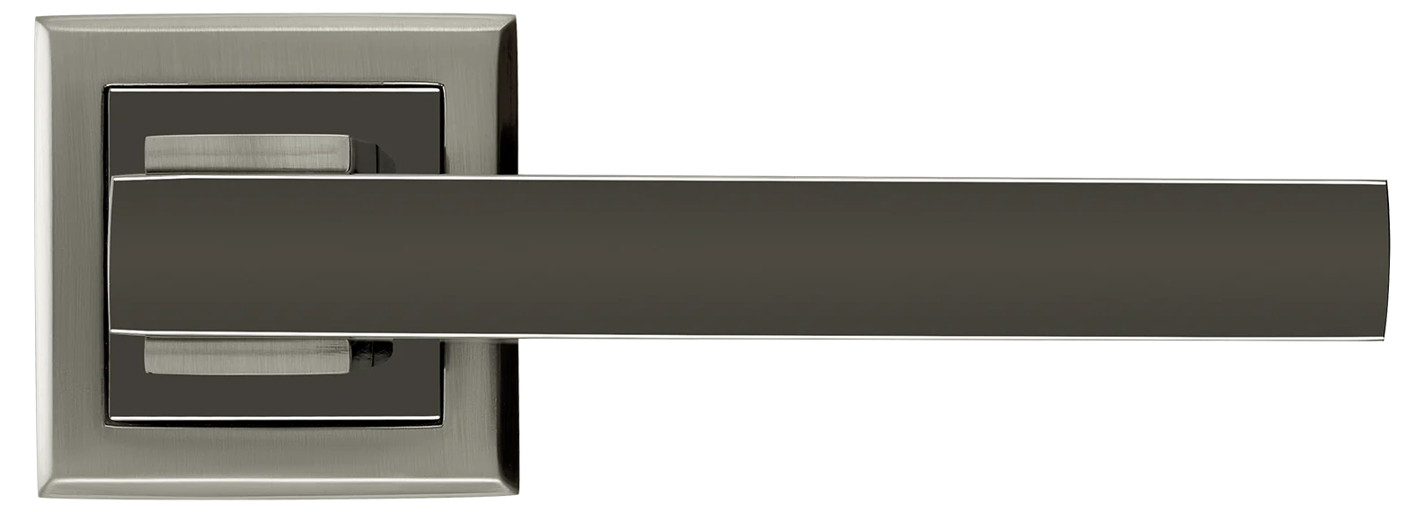 PIQUADRO, ручка дверная MH-37 SN/BN-S, на квадратной накладке, цвет - бел. никель/черн. никель фото купить в Краснодаре