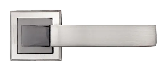 FUKOKU, ручка дверная MH-28 SN/BN-S, на квадратной накладке, цвет - бел. никель/черн. никель фото купить в Краснодаре