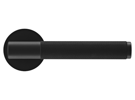Ручка дверная "AZRIELI" на круглой розетке 6 мм, MH-57-R6T BL, цвет - чёрный фото купить в Краснодаре
