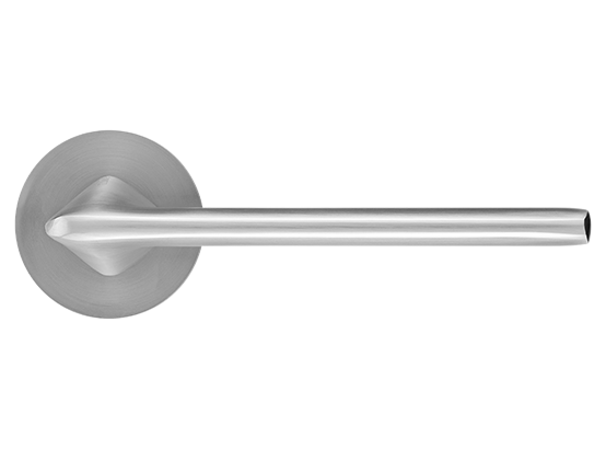 Ручка дверная "OAKA" на круглой розетке 6 мм, MH-61-R6 MSC цвет - мат. сатинированный хром фото купить в Краснодаре