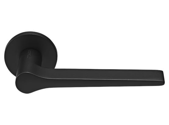 LAND ручка дверная  на круглой розетке 6 мм, MH-60-R6 BL, цвет - чёрный фото купить Краснодар